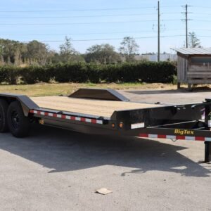 22 Foot Big Tex Heavy Duty with Drive-Over Fender Black Equipment Trailer (14DF-19BK+3KR)